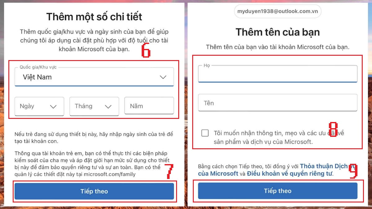 Tạo và đăng nhập tài khoản Outlook trên điện thoại bước 2