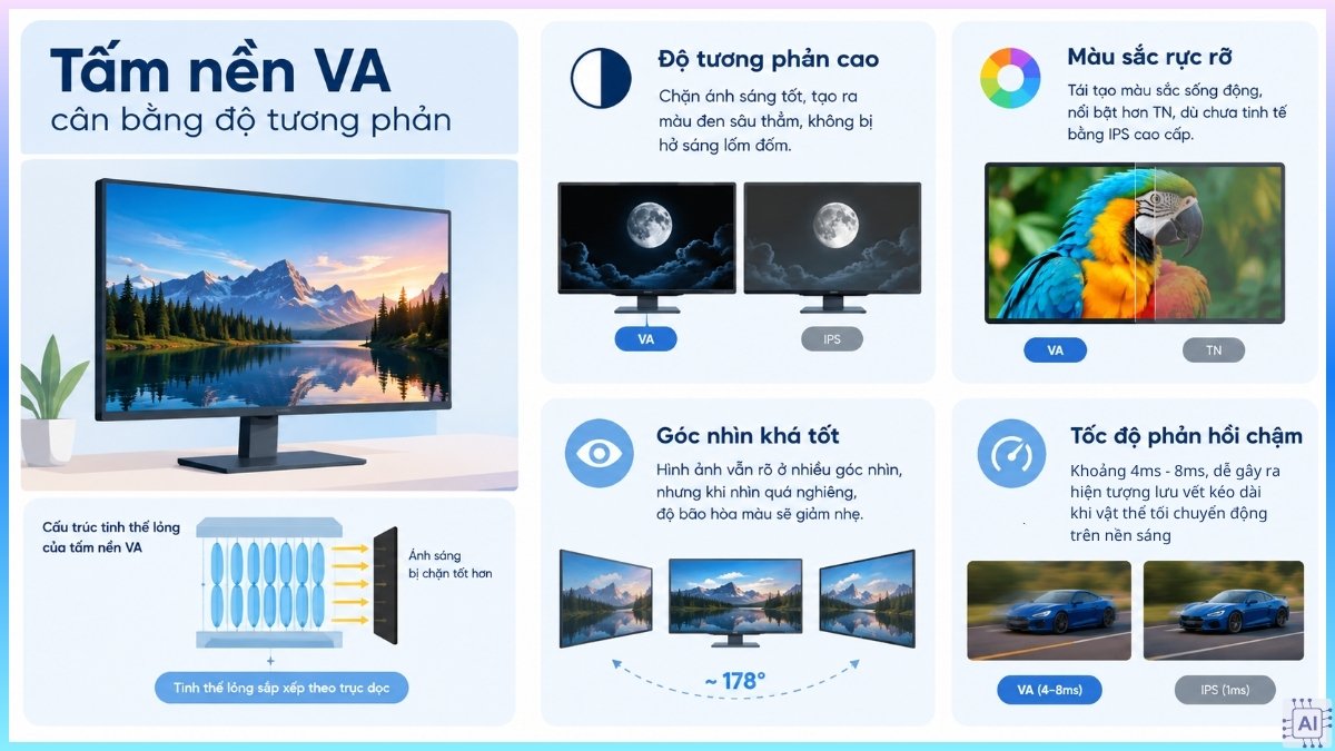 Tấm nền VA cân bằng độ tương phản