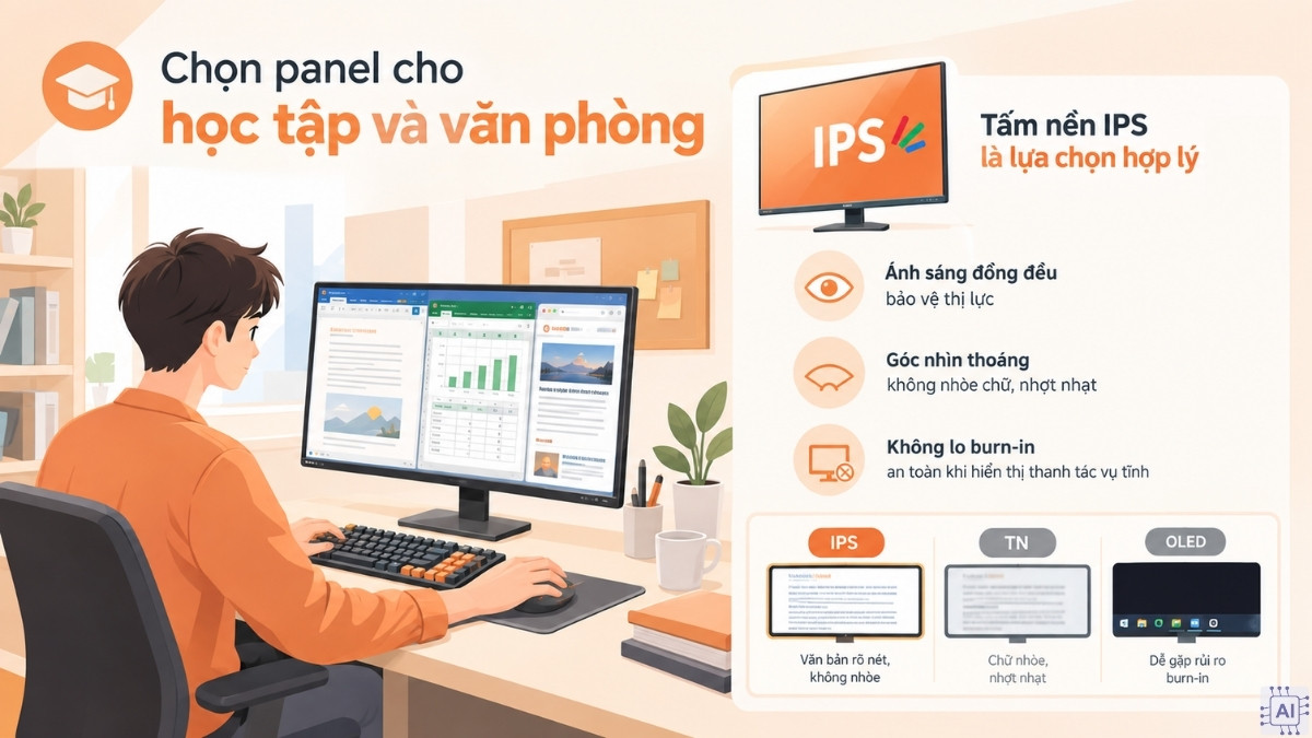Chọn panel cho học tập và văn phòng