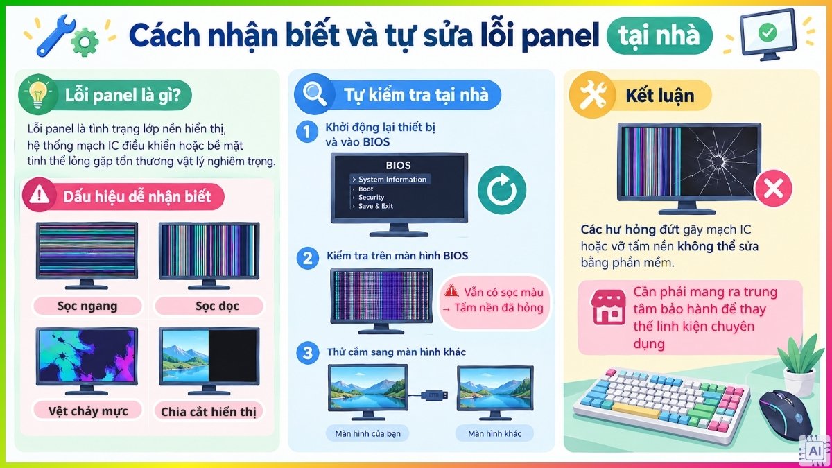 Cách nhận biết và tự sửa lỗi panel tại nhà