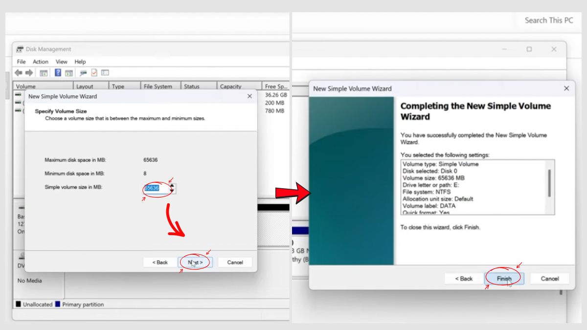 Cách chia Partition bằng công cụ Disk Management bước 3