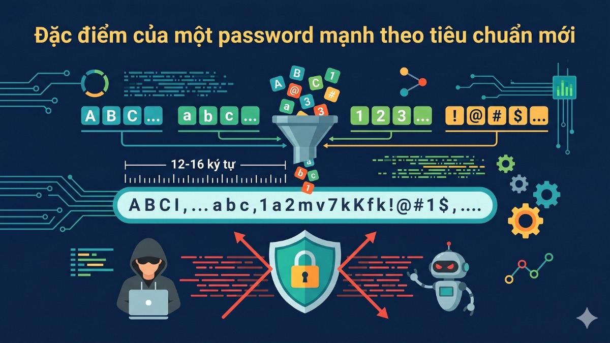 Đặc điểm của một password mạnh theo tiêu chuẩn mới