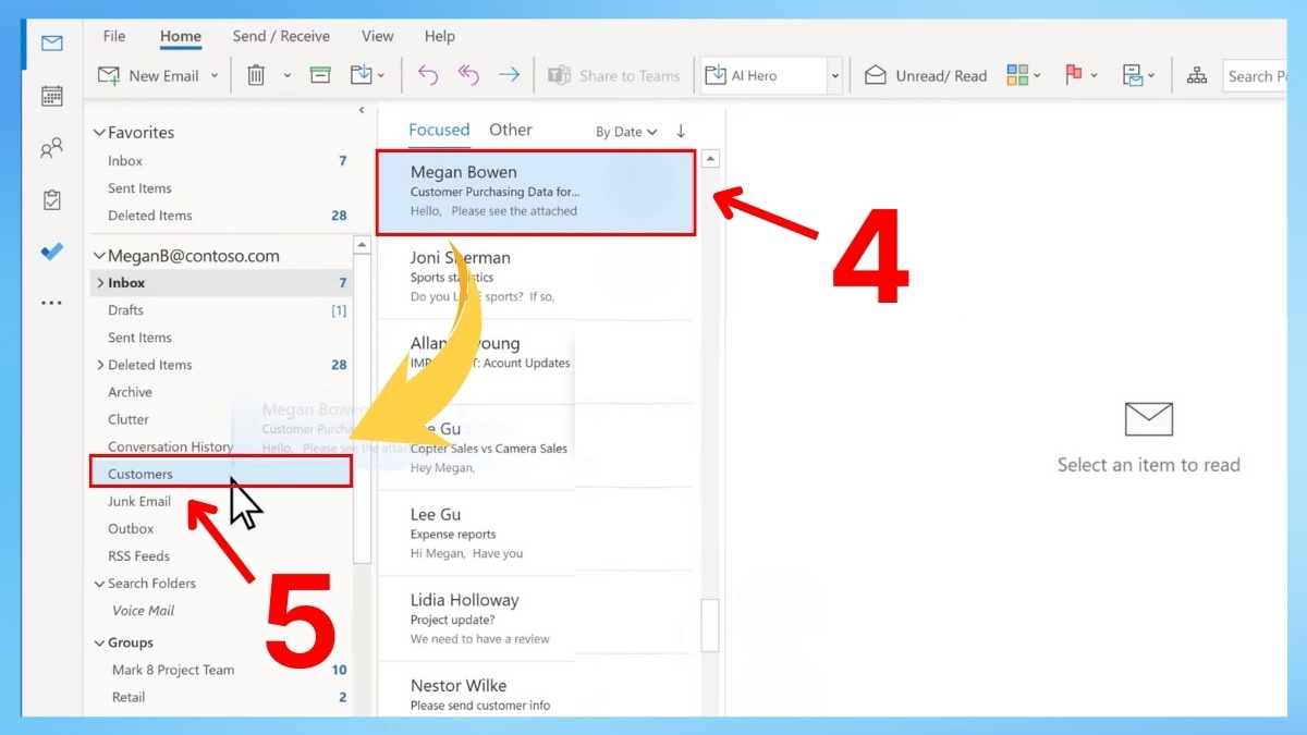 Tạo thư mục để phân loại email trong Outlook bước 3