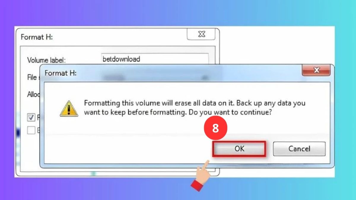 Sử dụng Windows Disk Management để format USB bước 5