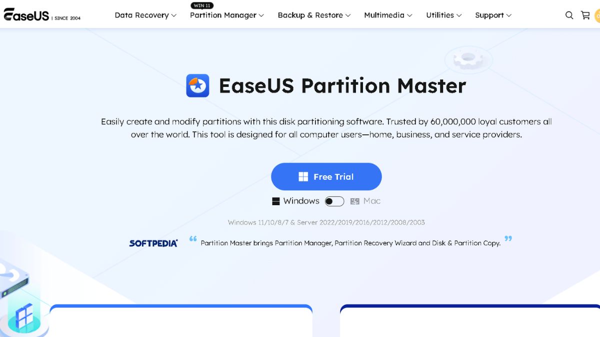 Phần mềm format USB hữu ích EaseUS Partition Master