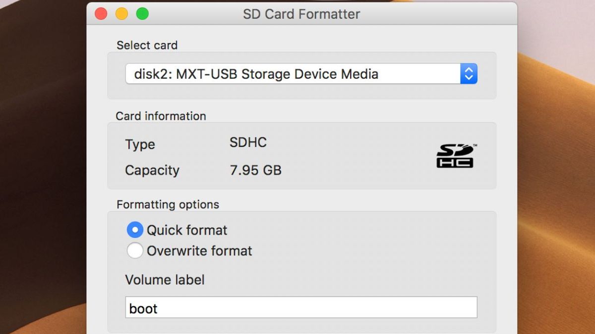 SD Card Formatter là phần mềm format USB chuyên dụng