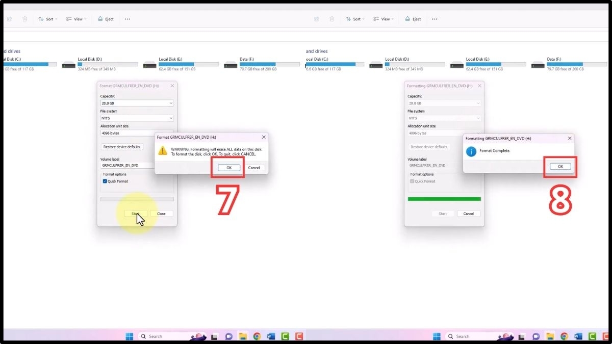Cách sử dụng Windows File Explorer để format USB bước 4