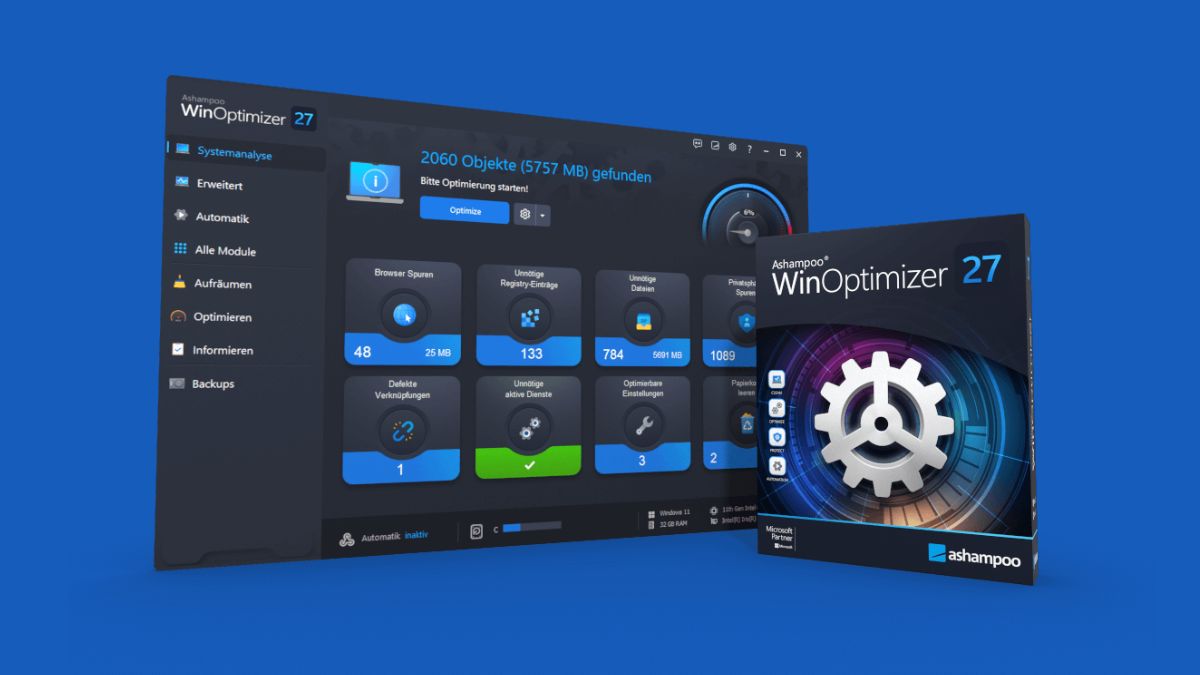 Ashampoo WinOptimizer tối ưu và bảo trì Windows