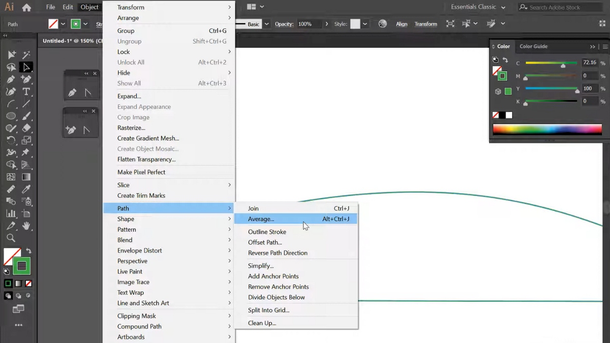 Phím tắt AI thông dụng trong menu Object