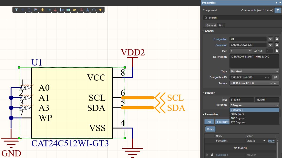 Phím tắt Altium trong thiết kế nguyên lý mạch