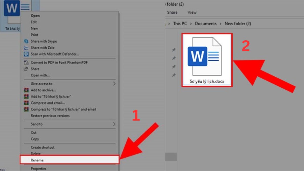 Hướng dẫn sử dụng phím tắt đổi tên File bằng Context Menu