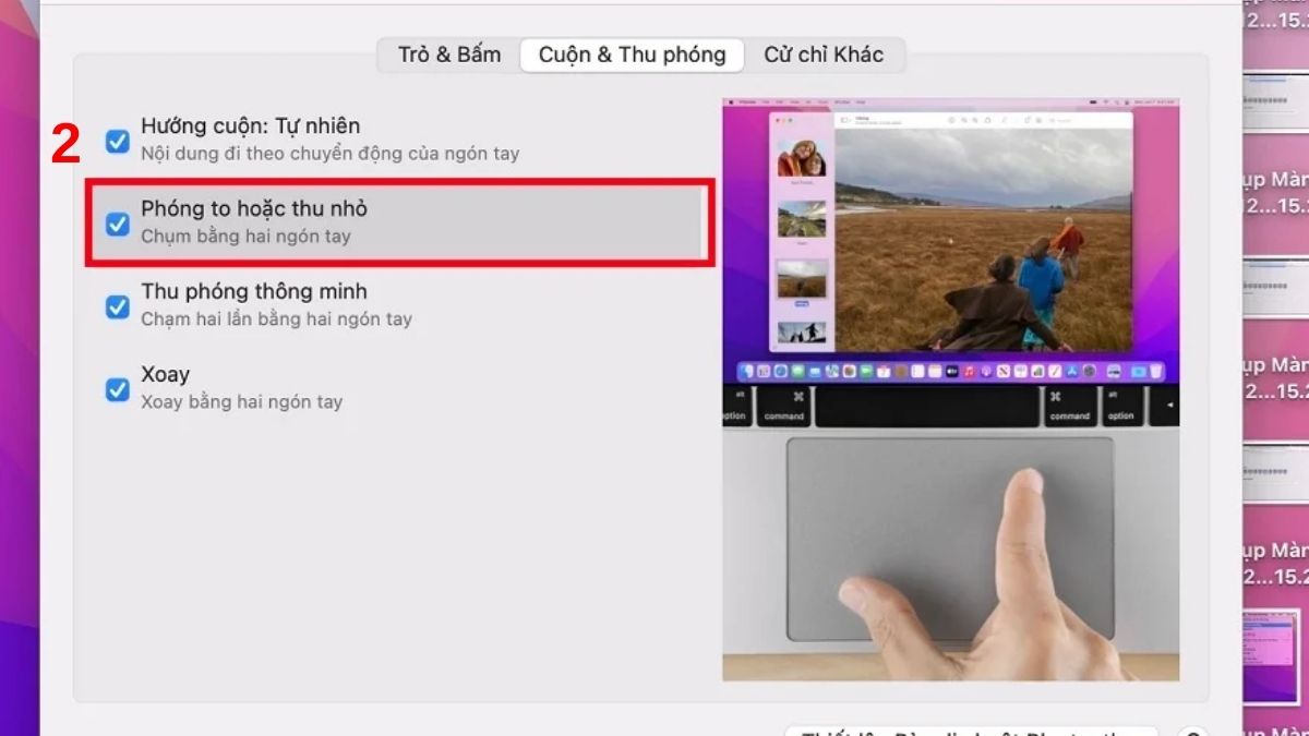 Thu nhỏ, phóng to màn hình Macbook bằng Touchpad bước 1 1