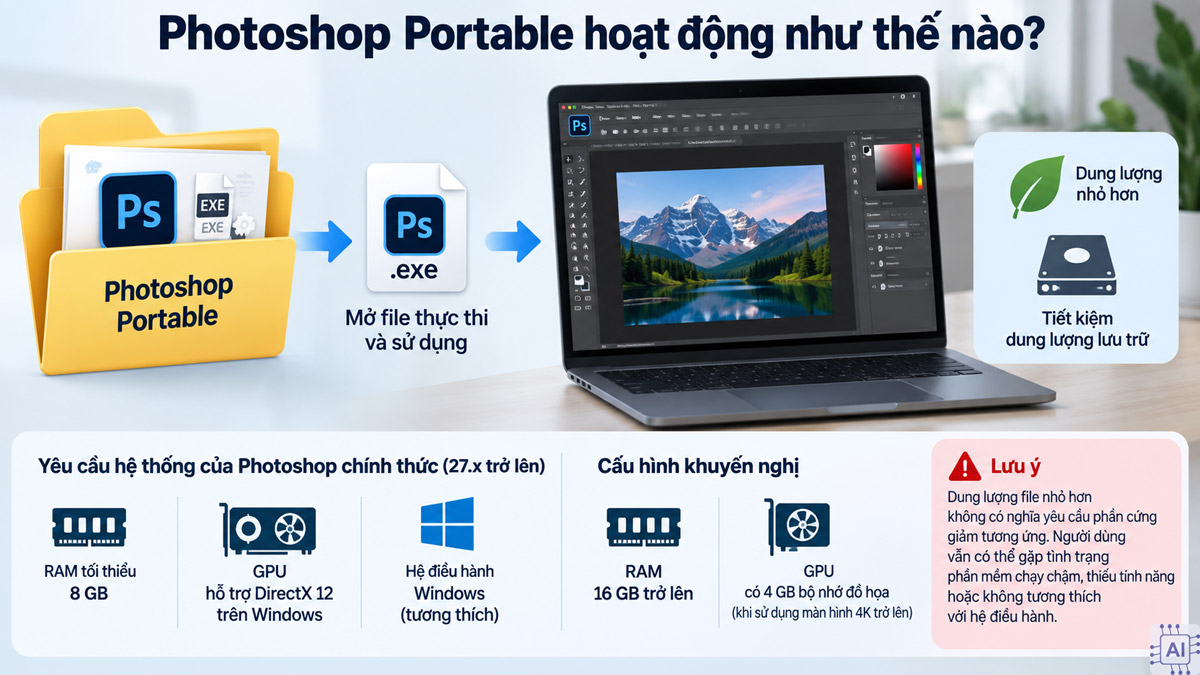 Cách thức hoạt động của Photoshop Portable