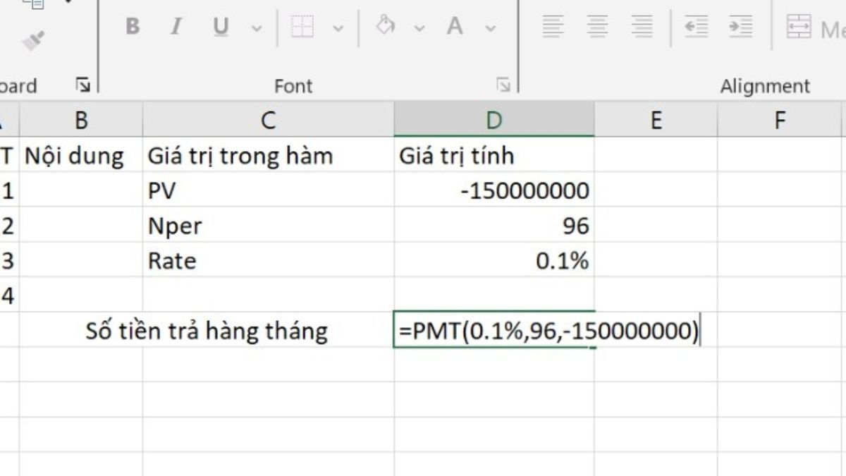 So sánh hàm PMT với một số hàm tài chính khác