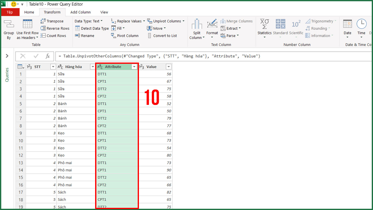 Dùng Power Query trong Excel để sắp xếp lại dữ liệu bước 2 2