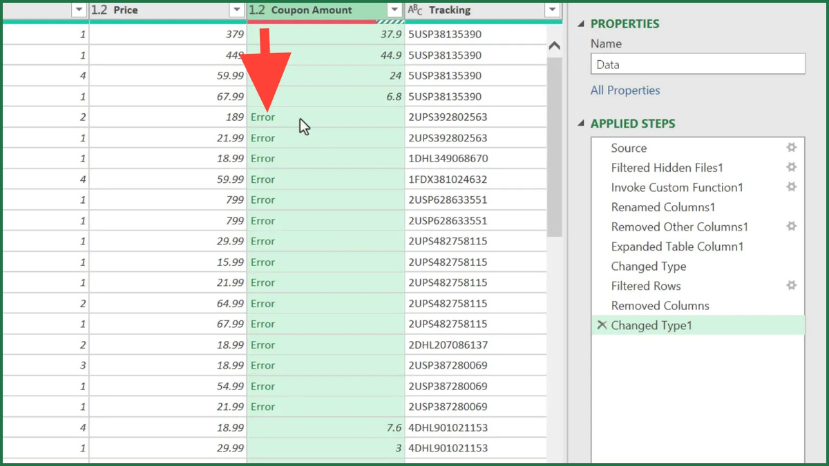 Lỗi kiểu dữ liệu dẫn đến lỗi tải lên