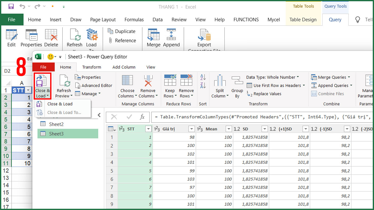 Tải dữ liệu về Excel