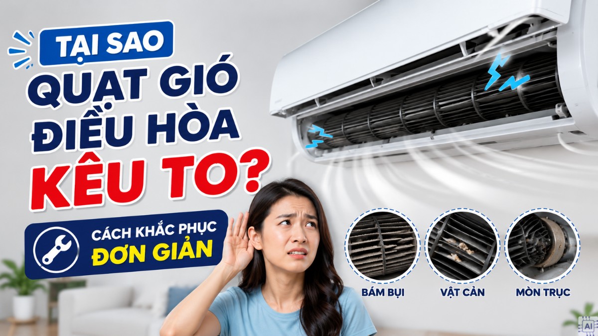 Tại sao quạt gió điều hòa kêu to? Cách khắc phục đơn giản