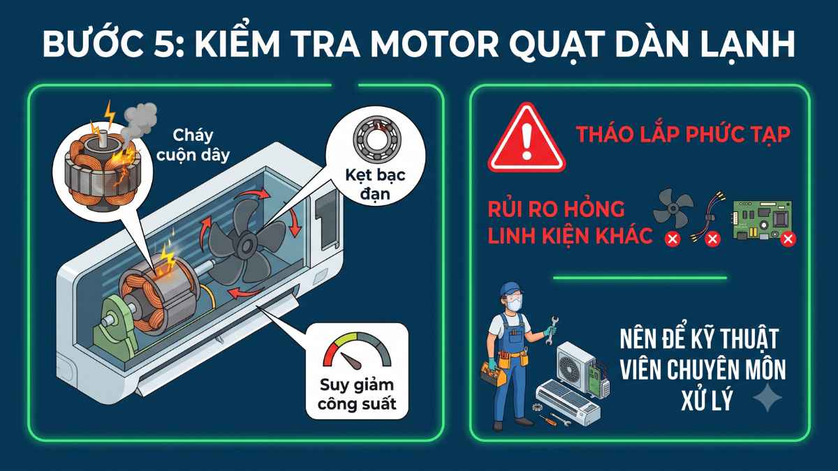 Kiểm tra motor quạt dàn lạnh