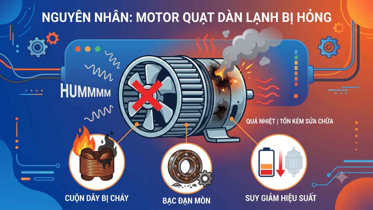 Motor quạt dàn lạnh bị hỏng