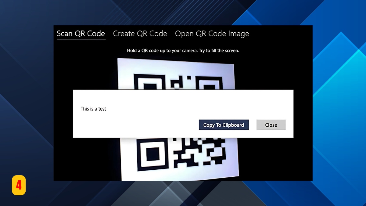 Sử dụng phầm mềm quét mã QR trên máy tính bước 4 (Hình minh họa)