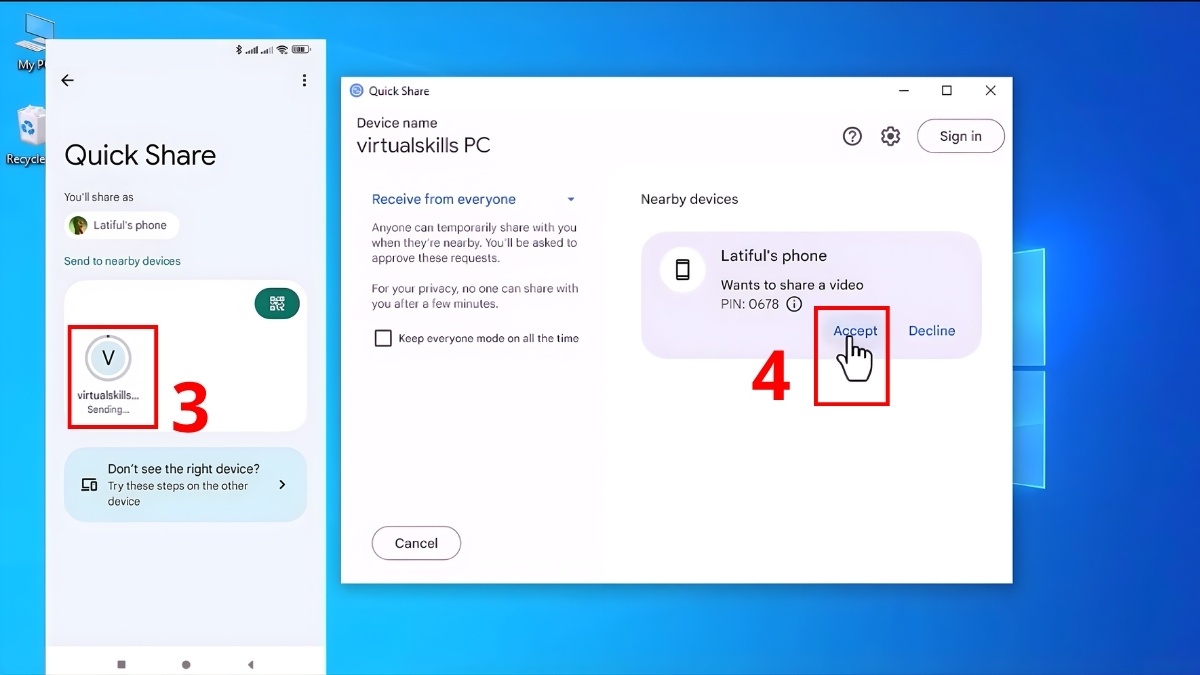 Cách nhận file từ điện thoại về máy tính bước 3