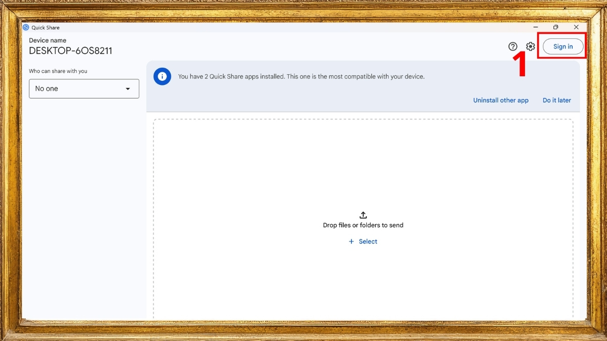 Bấm nút Sign in để đăng nhập vào tài khoản Google
