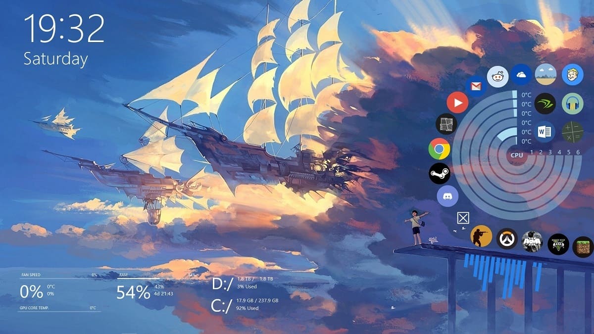 Rainmeter là phần mềm tùy biến giao diện miễn phí dành cho hệ điều hành Windows