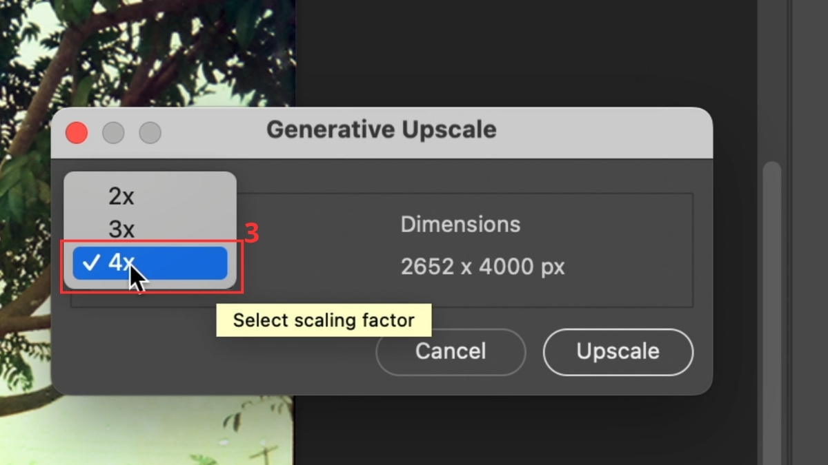 Cách tăng độ phân giải ảnh trên ứng dụng Photoshop bằng Generative Upscale bước 2