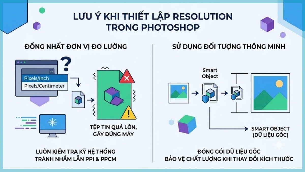 Lưu ý khi thiết lập Resolution trong Photoshop