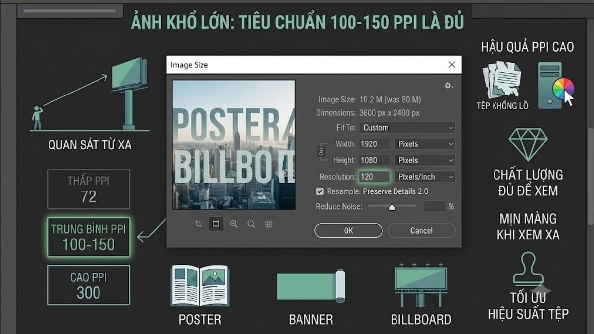 Resolution cho poster banner và ấn phẩm khổ lớn