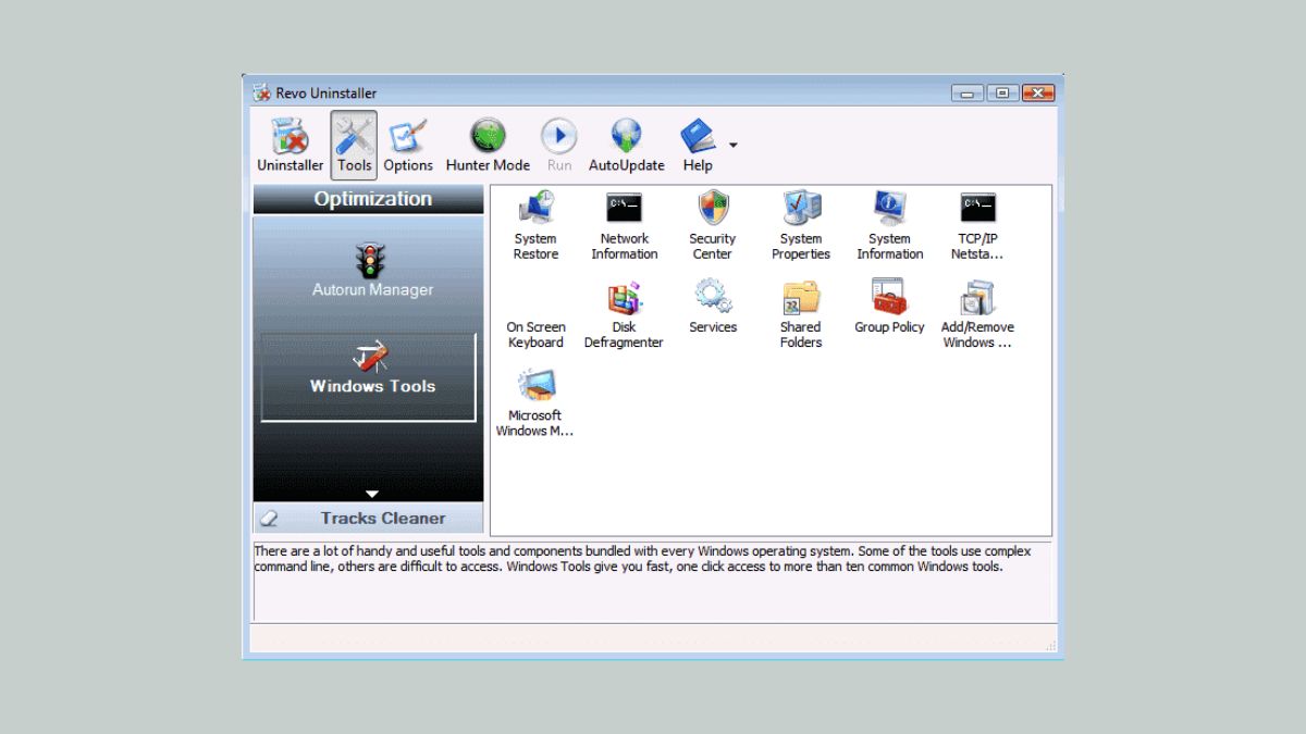 Revo Uninstaller còn nổi bật khi tích hợp nhiều công cụ bổ sung tiện lợi