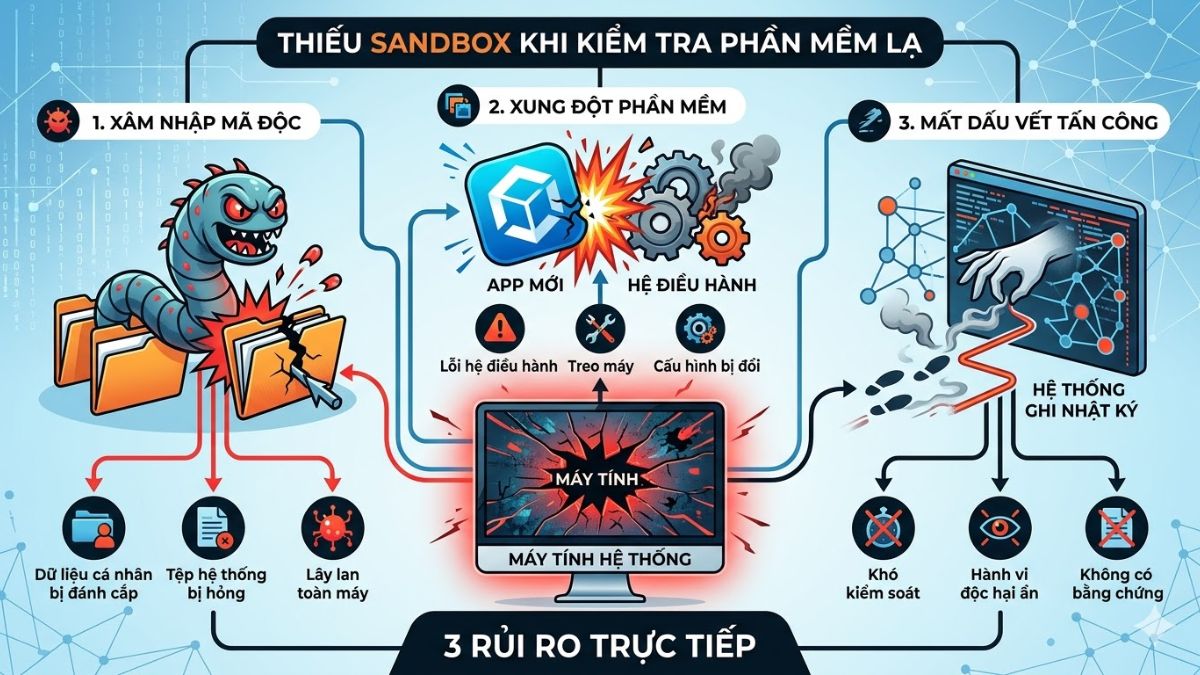 Những rủi ro khi không sử dụng Sandbox 