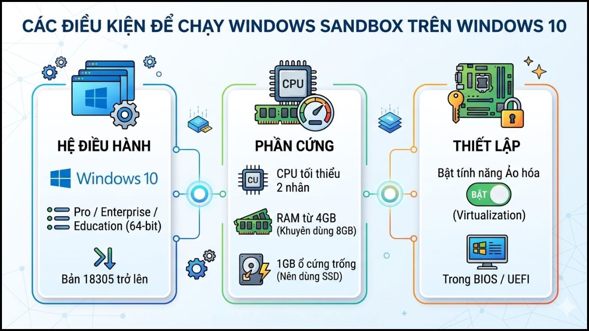 Điều kiện để chạy Sandbox trên Windows 10