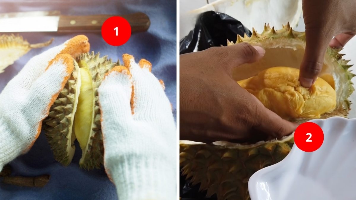 Cách nướng sầu riêng bằng nồi chiên không dầu đơn giản bước 1