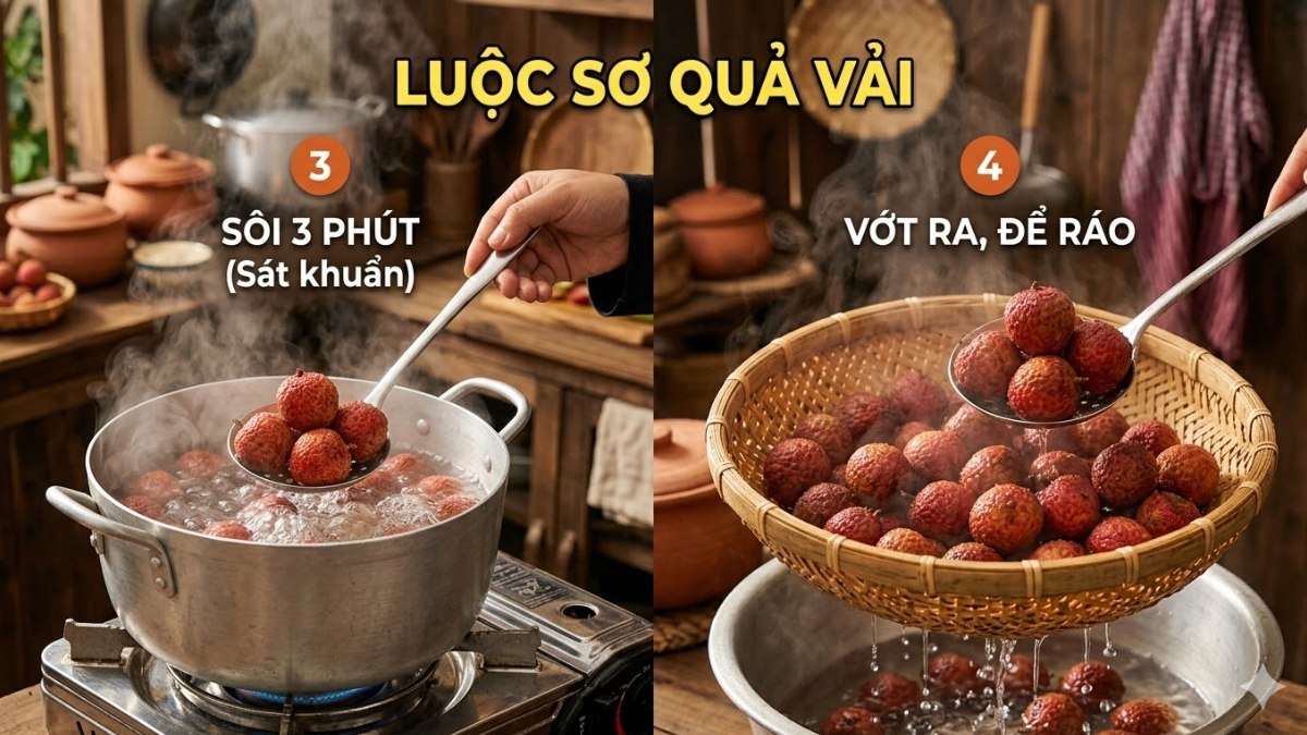 Hướng dẫn sấy vải khô bằng nồi chiên không dầu chi tiết bước 2