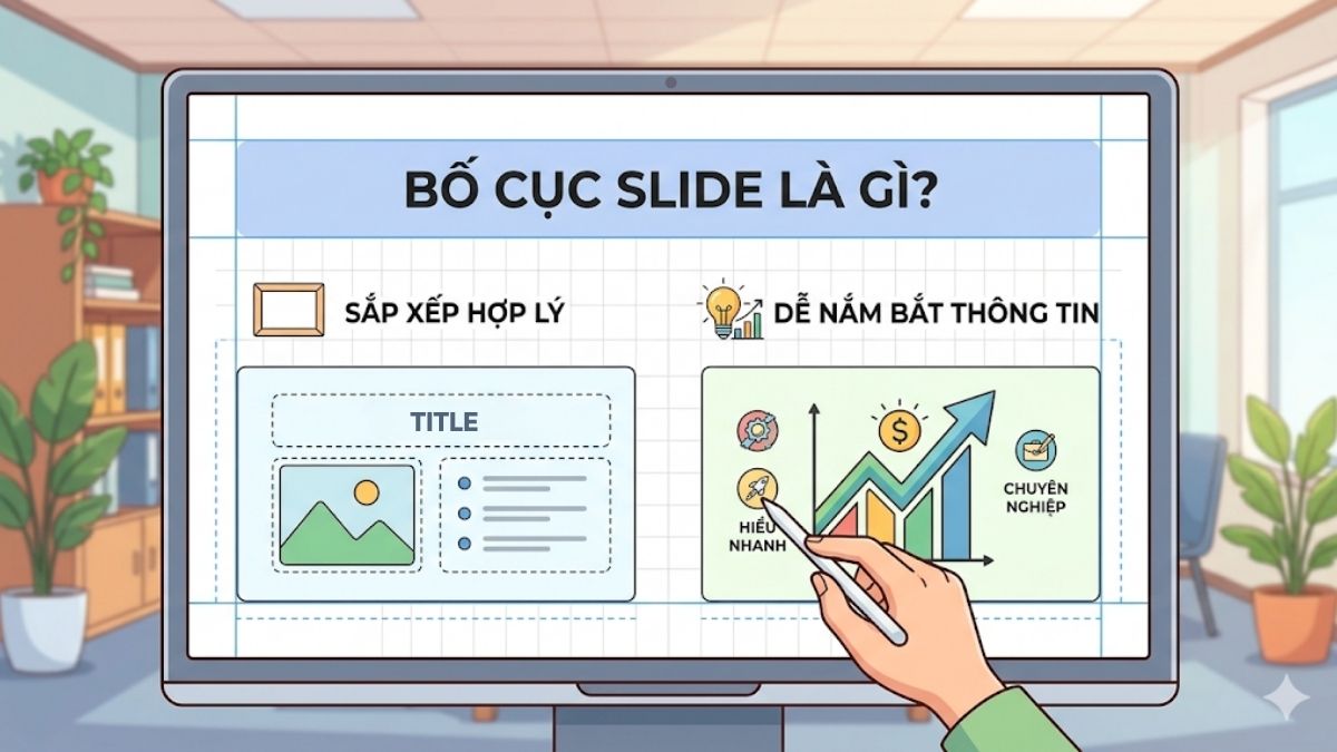 Bố cục slide là cách tổ chức các thành phần trong slide