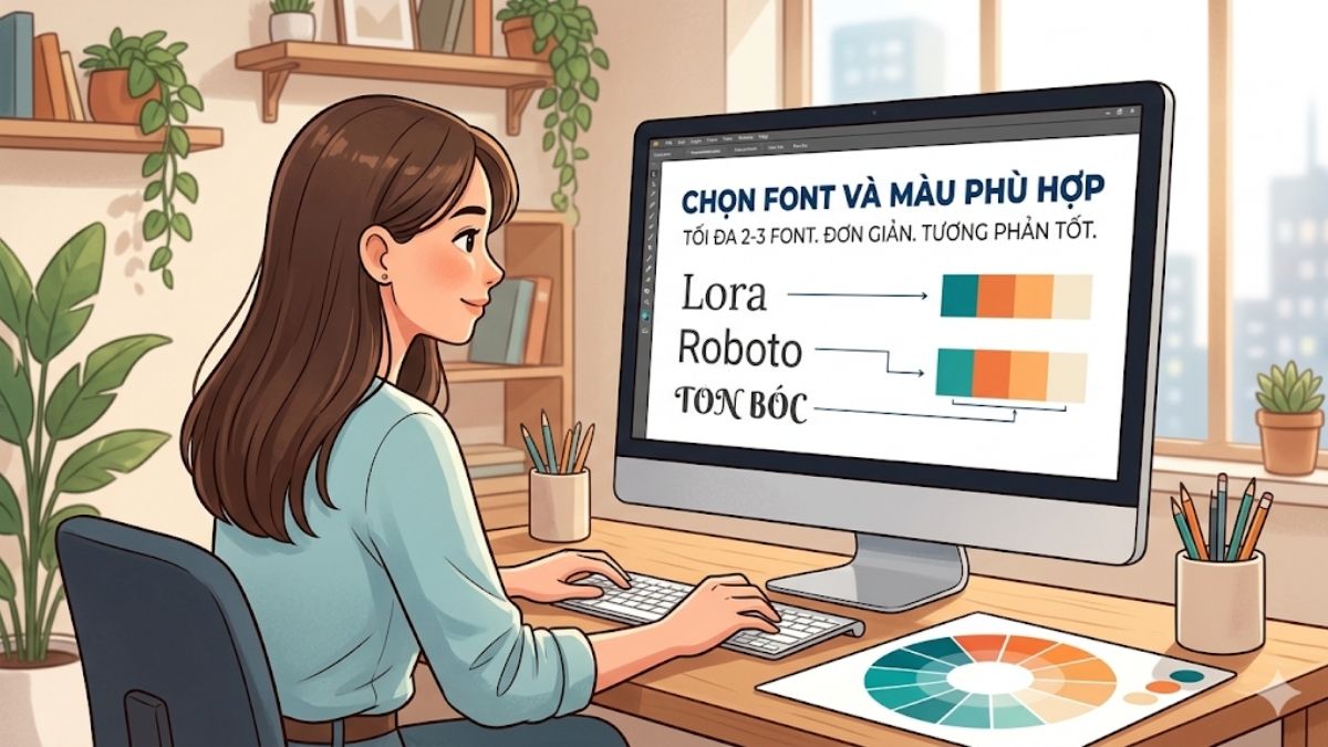 Chọn font chữ và màu sắc phù hợp