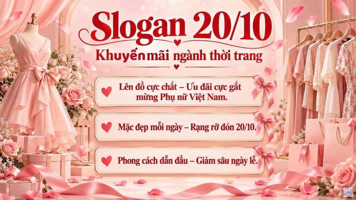 Slogan 20/10 khuyến mãi ngành thời trang