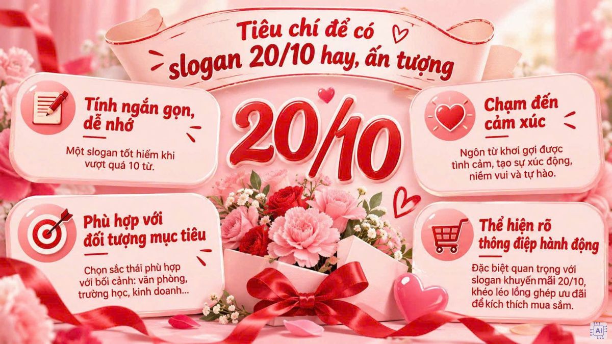 Tiêu chí để có slogan 20/10 hay, ấn tượng