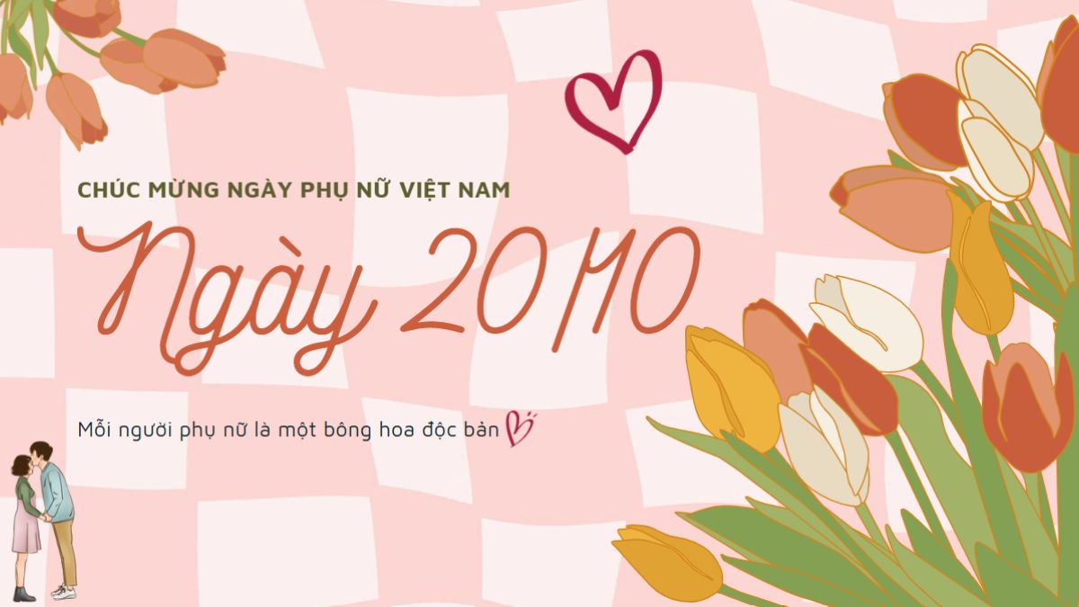 Mẫu thiệp 20 tháng 10 dành cho người phụ nữ
