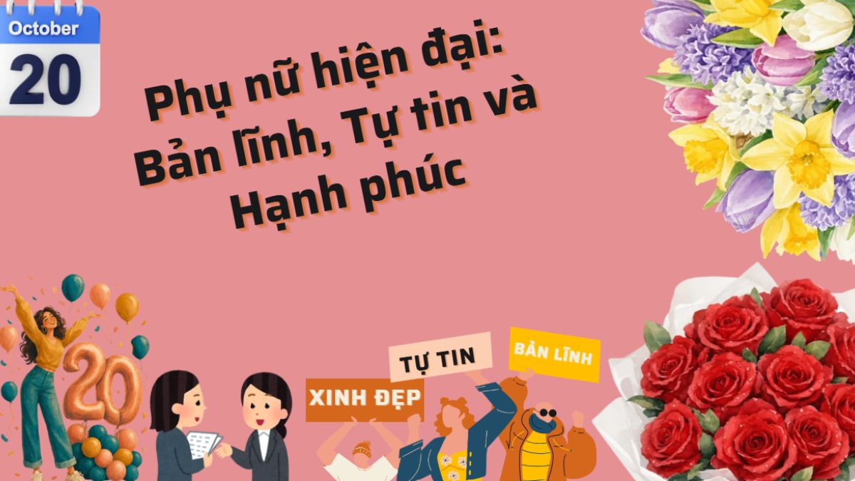 Mẫu thiệp 20 tháng 10 ấn tượng