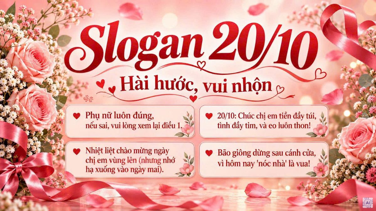 Slogan 20/10 hài hước, vui nhộn