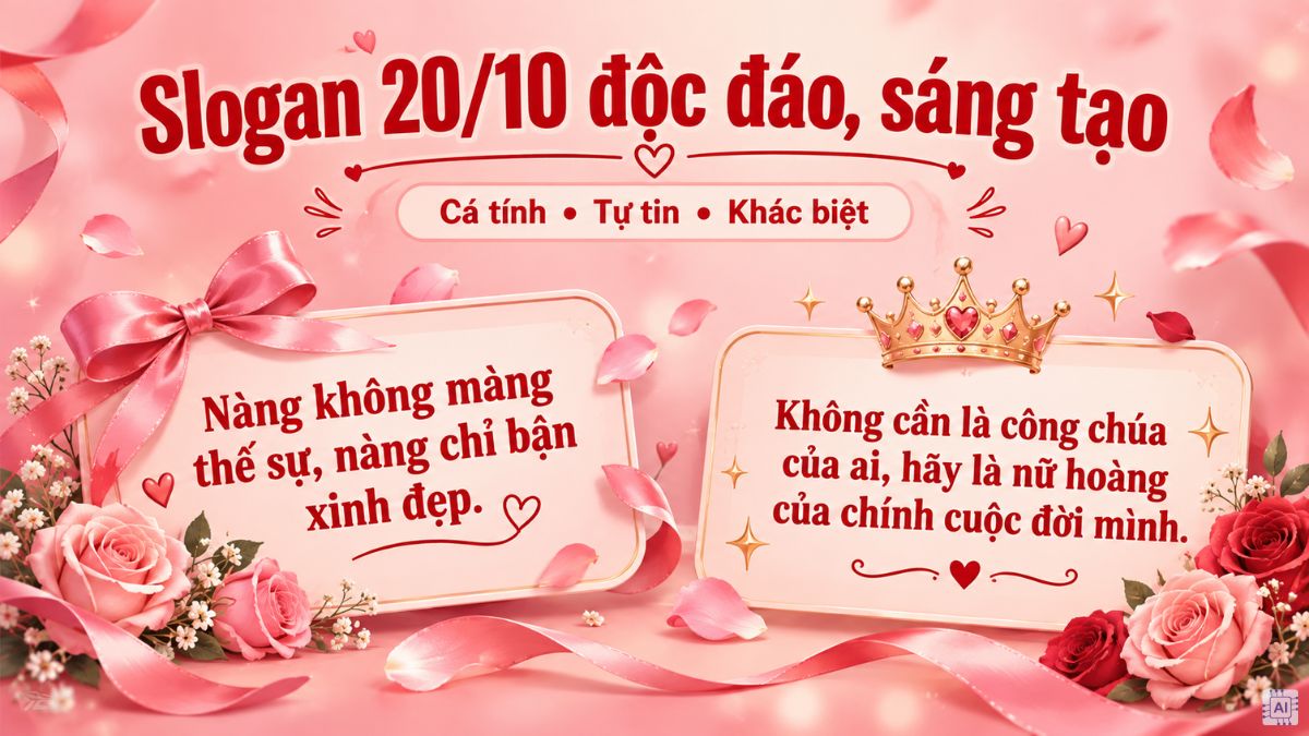 Slogan 20/10 độc đáo, sáng tạo