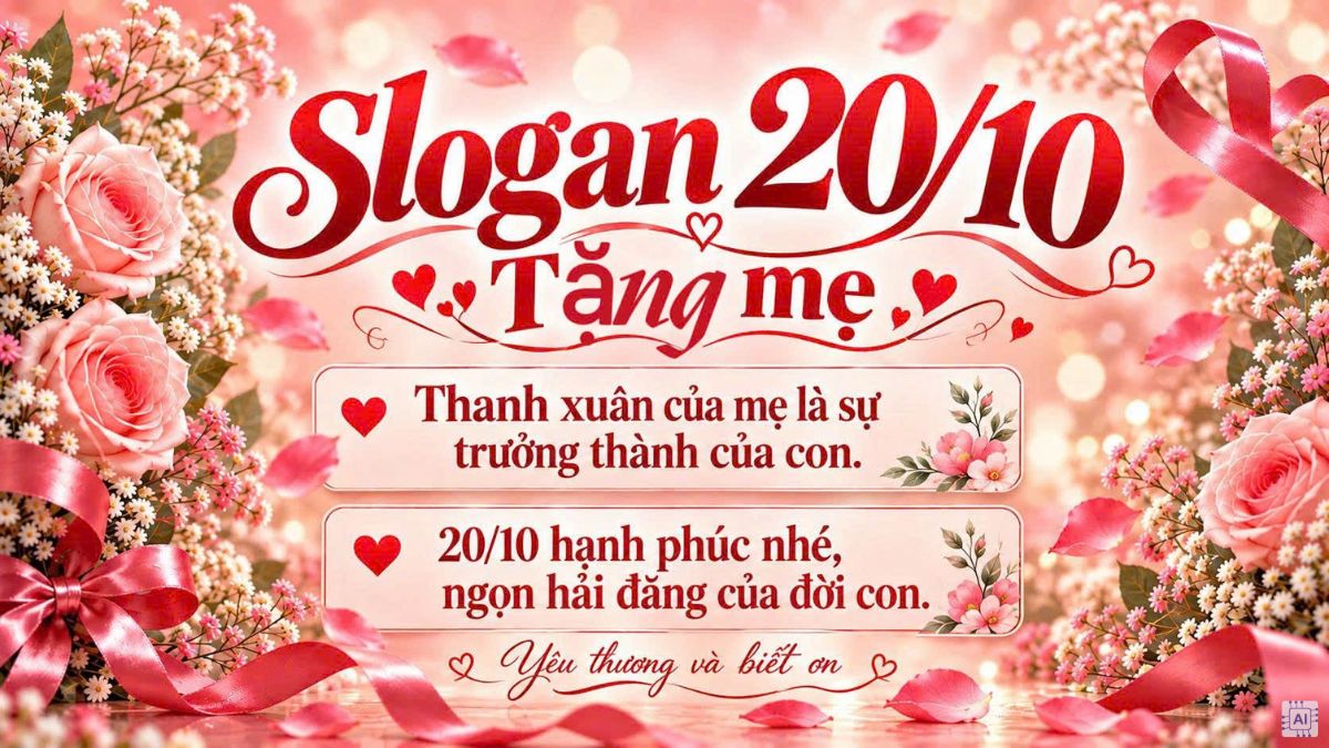 Slogan 20/10 tặng mẹ