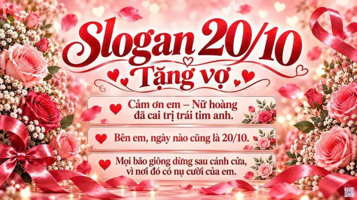 Slogan 20/10 tặng vợ
