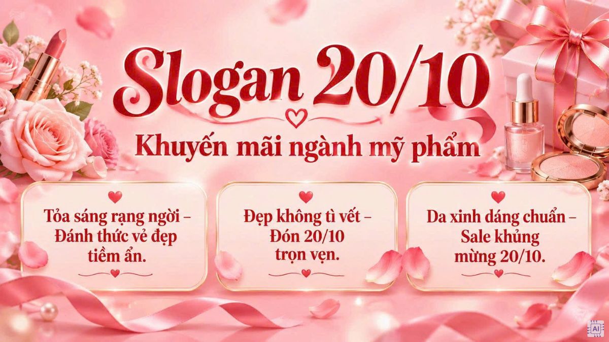 Slogan 20/10 khuyến mãi ngành mỹ phẩm