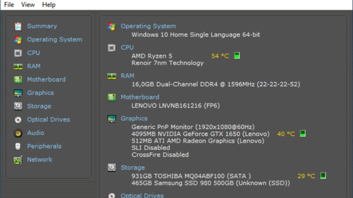 Cách sử dụng Speccy để kiểm tra phần cứng trên máy tính bước 2 (Hình minh họa)