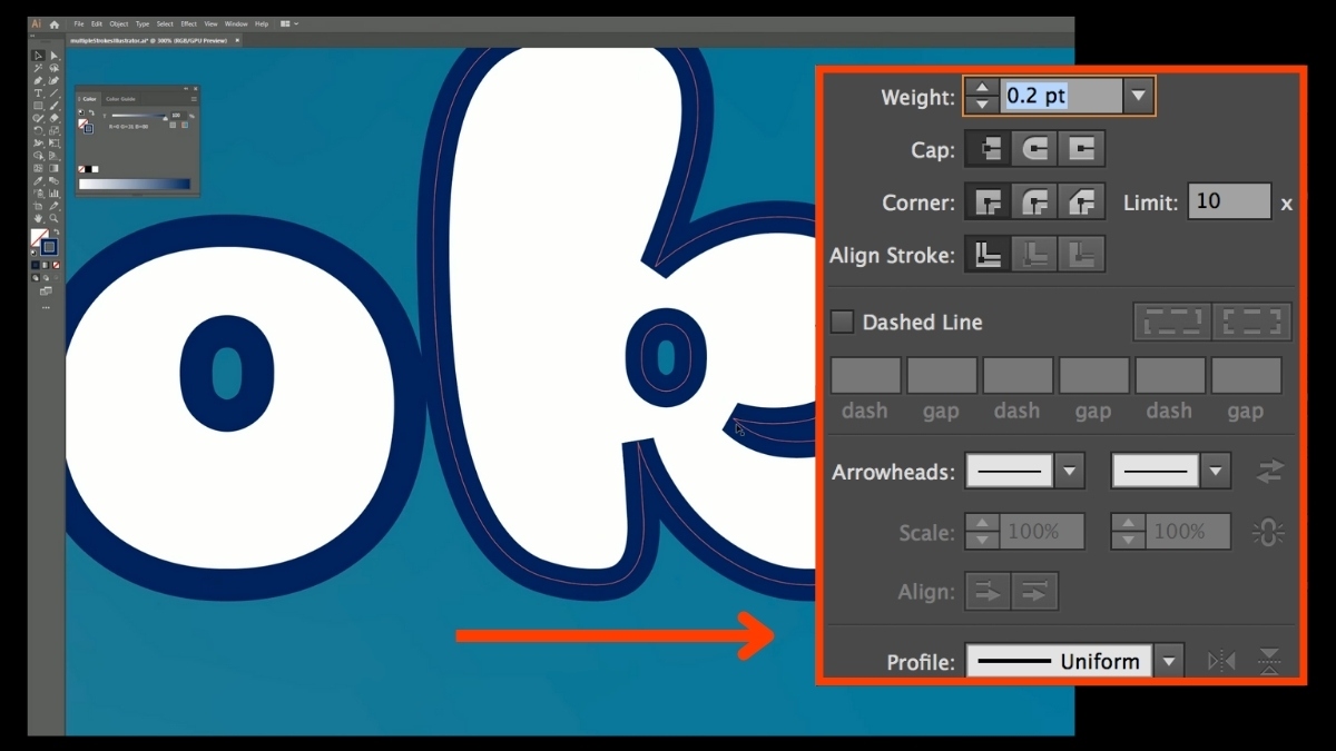Tùy chỉnh Stroke Illustrator