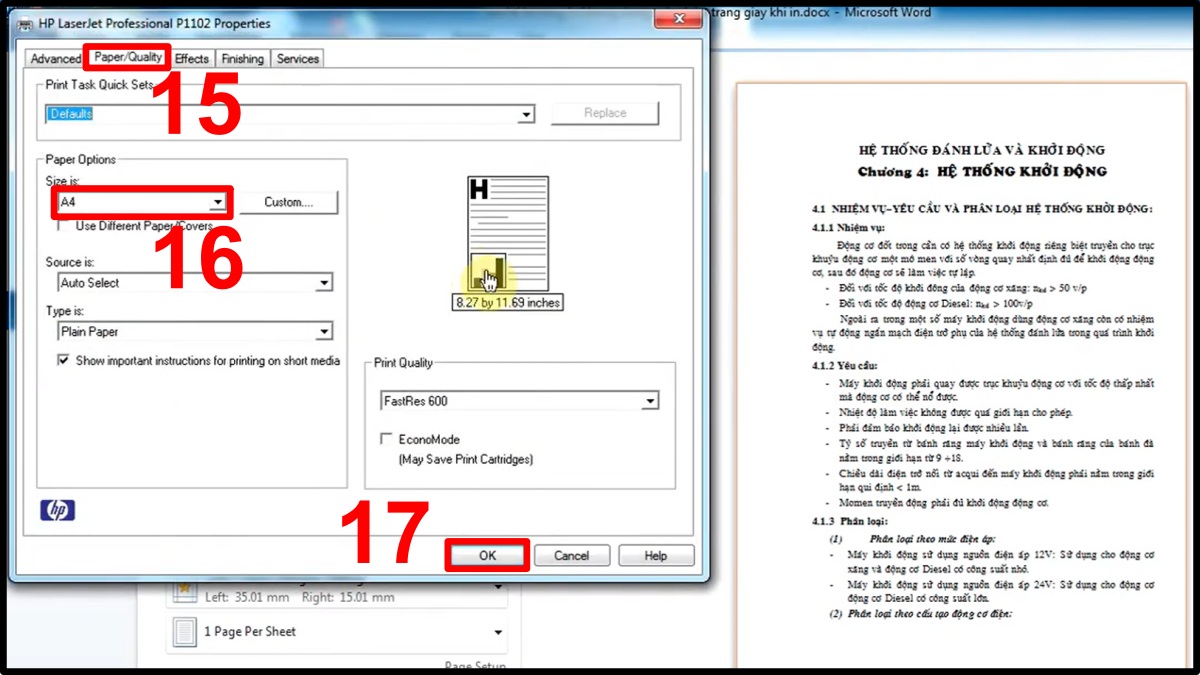 Kiểm tra kích thước giấy trong Word bước 5